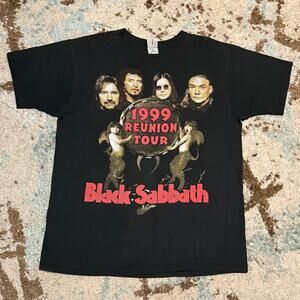 Vintage 1999 Black Sabbath Reunion Tour Shirt with Pantera XL Metal Band Tee